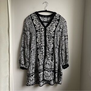 Boho-Blouse/Tunic 3/4 Button-Down-Zara-Size M